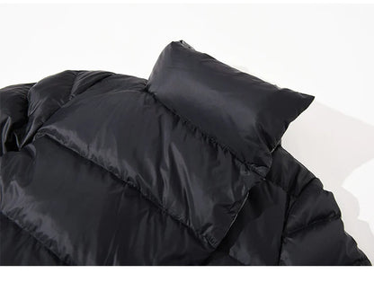 DRESS WELL STORE Fitaylor  Women Double Sided Down Long Jacket Winter Turtleneck White Duck Down Coat Double Breasted Warm Parkas Snow Outwear