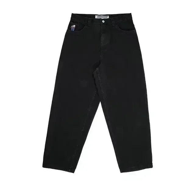 Hip Hop Cartoon Streetwear Big Boy Jeans Y2K Pattern Embroidery Retro Blue Baggy Jeans Pants Men Women Fashion Pants Clothing