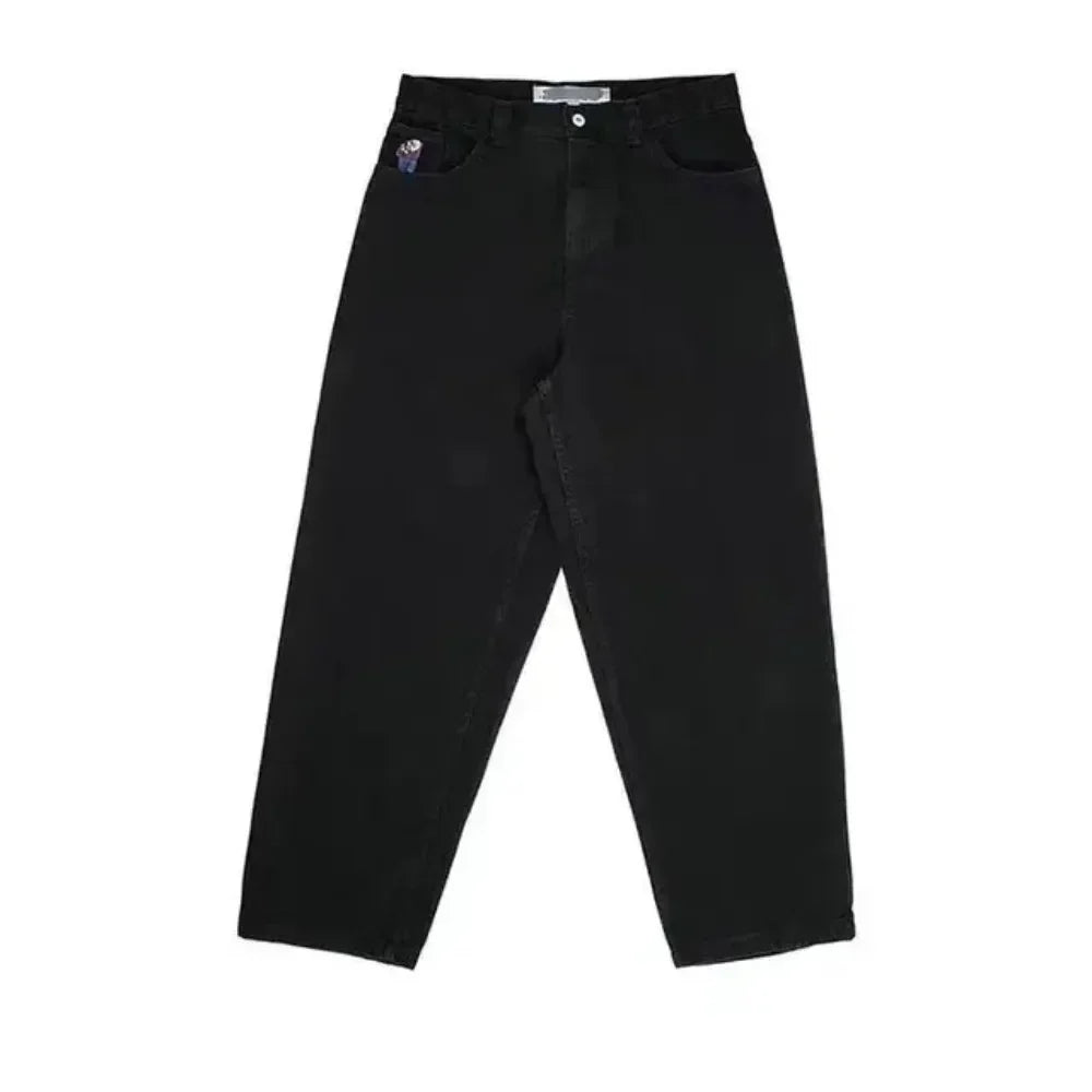 Hip Hop Cartoon Streetwear Big Boy Jeans Y2K Pattern Embroidery Retro Blue Baggy Jeans Pants Men Women Fashion Pants Clothing
