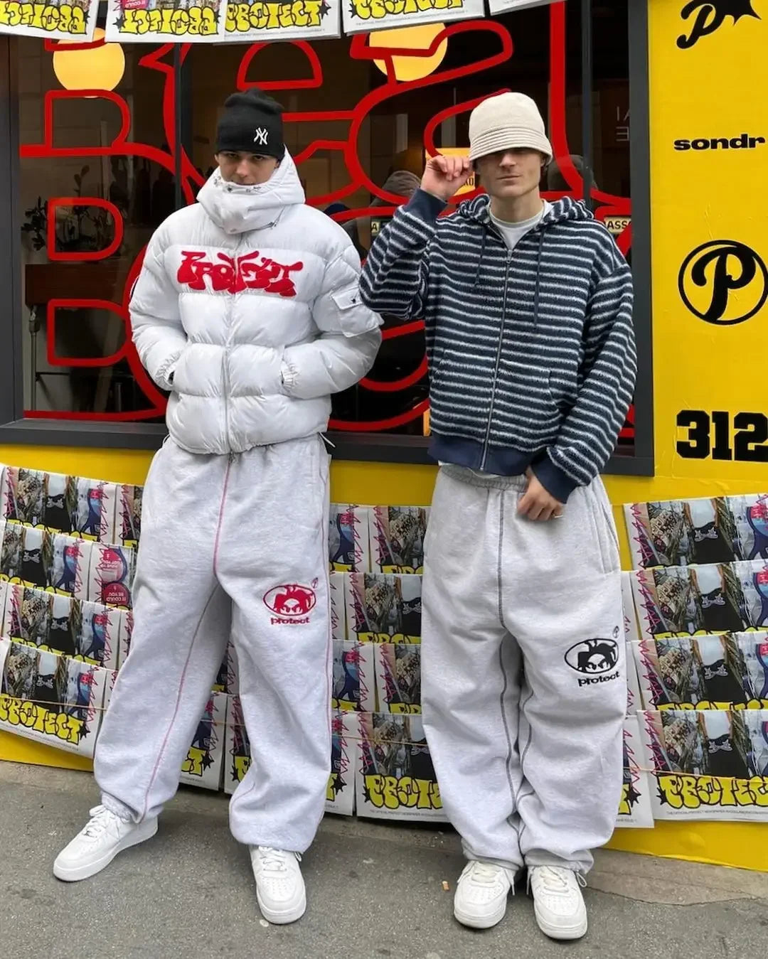 PROTECT Sweatpants Harajuku Hip Hop Letter Embroidery Streetwear Men Women Waist Drawstr Jogging Trousers Y2K Pants Casual Pants