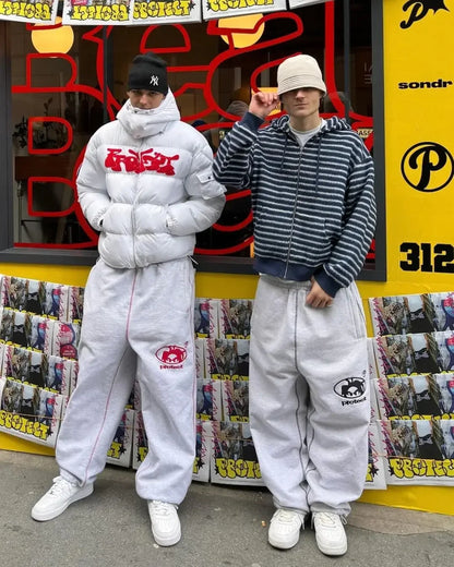 PROTECT Sweatpants Harajuku Hip Hop Letter Embroidery Streetwear Men Women Waist Drawstr Jogging Trousers Y2K Pants Casual Pants