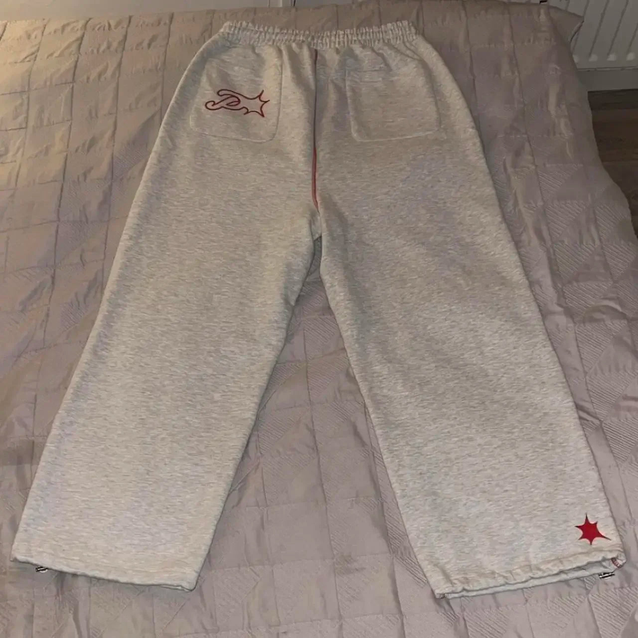 PROTECT Y2K Streetwear Hip Hop Letter Pattern Embroidered Sweatpants Men Women Harajuku Casual Pants Gray Drawstring Trousers