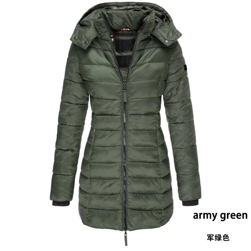 Women's medium length slim cotton suit warm coat women's cotton suit