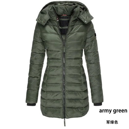 Women's medium length slim cotton suit warm coat women's cotton suit